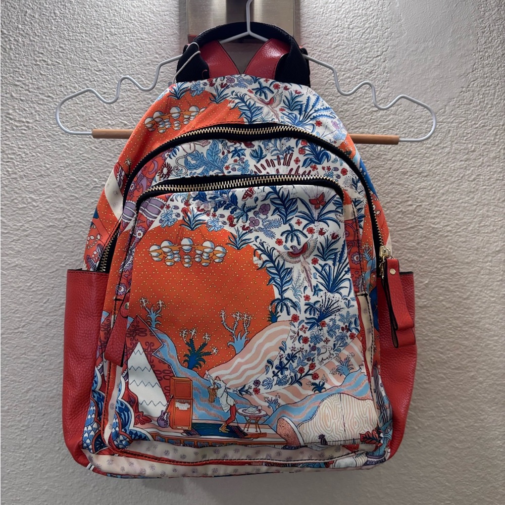 Asian Taste Printed Orange Travel Backpack - Women